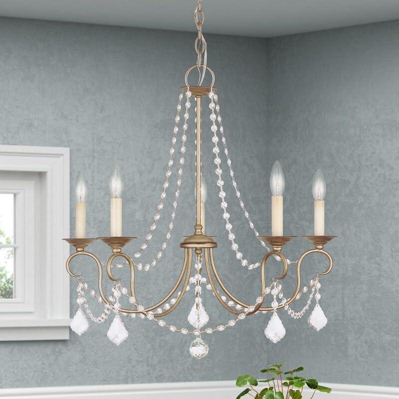 Livex Lighting Pennington 5 - Light Chandelier in  Antique Silver Leaf