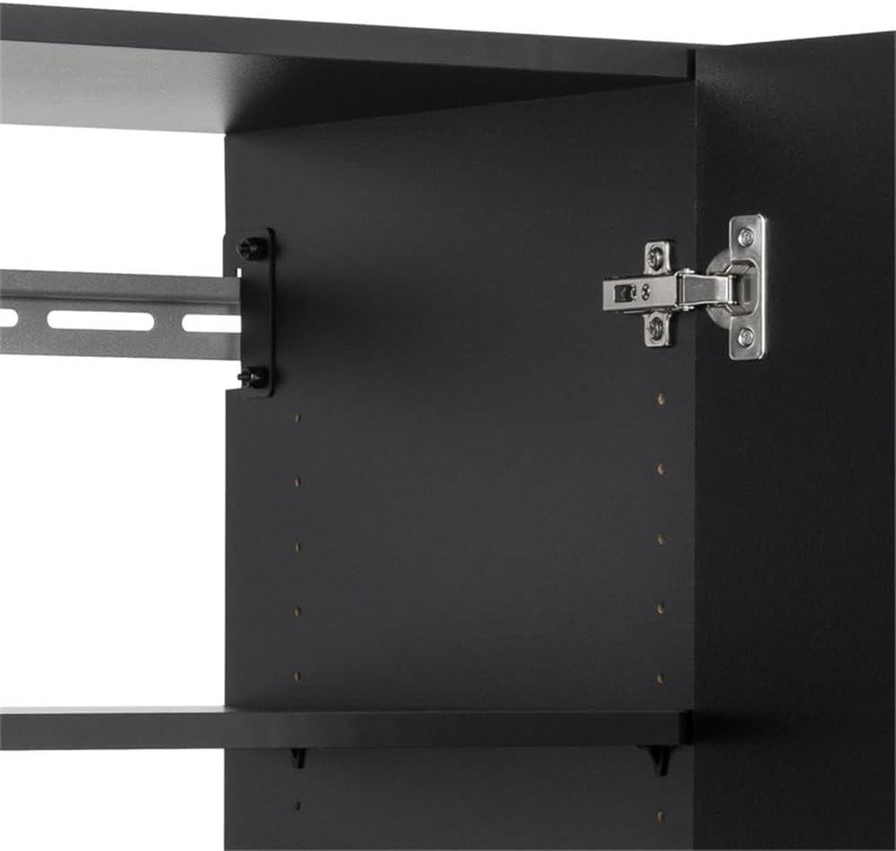 6pc 120" Hangups Storage Cabinet Set Black - Prepac: Wall Mounted, Workshop Organization, Secure Mounting