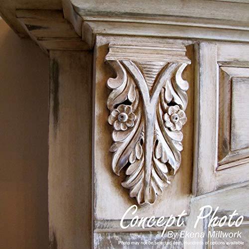 Ekena Millwork Rose Scroll 9.25-in W x 3.5-in H Unfinished Applique