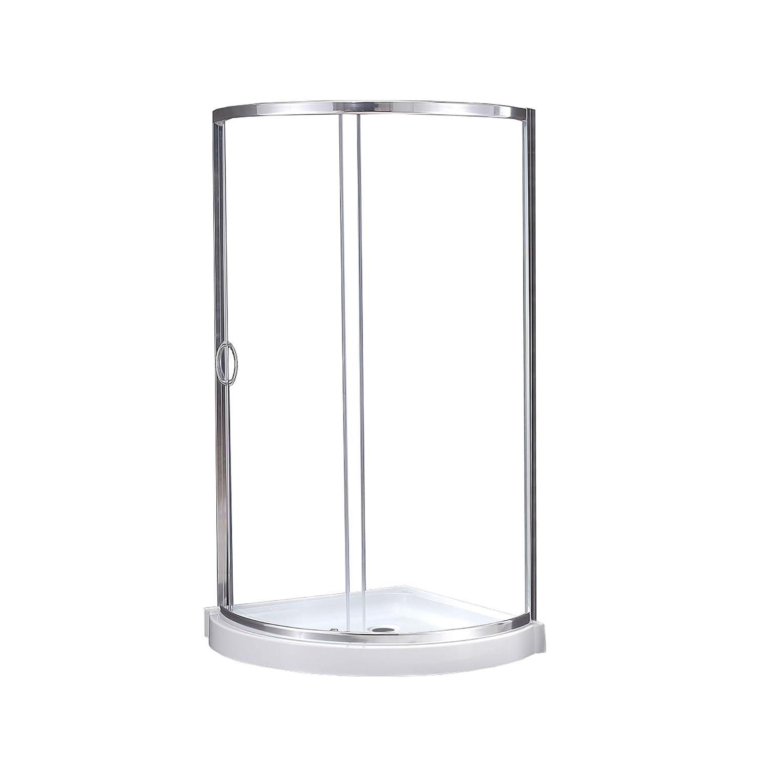 OVE Decors Breeze 35 in. Round Shower Kit w/ Clear, Base