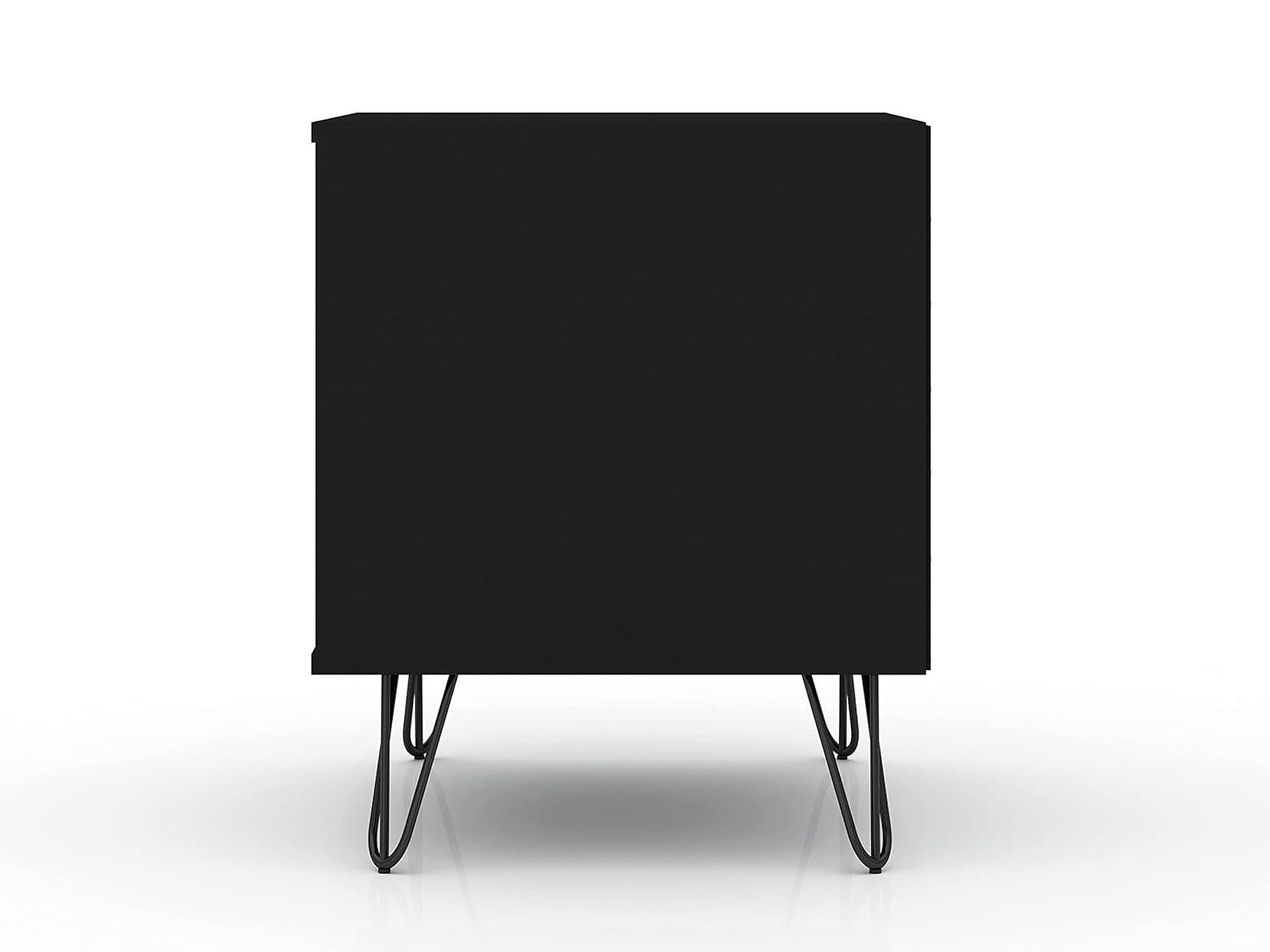 Set of 2 Rockefeller 1 Drawer Nightstands Black - Manhattan Comfort