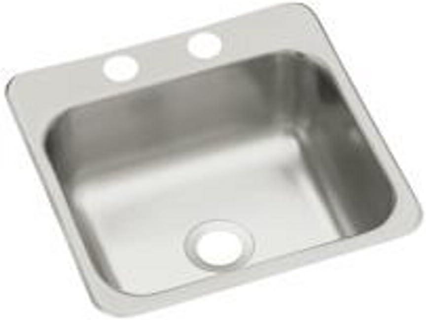 15'' Square Drop-In Stainless Steel Single Bowl Kitchen Sink