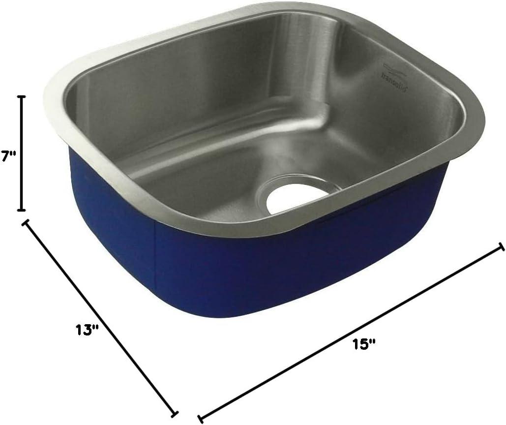 Meridian 15'' Rectangular Undermount Single Bowl Stainless Steel Sink