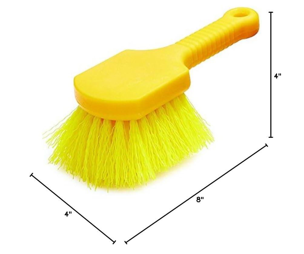 Rubbermaid Commercial 9B29 Pot Scrubber Brush, 8 Plastic Handle, Gray Handle w/Yellow Bristles