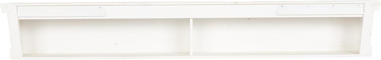 DecMode 36" x 5" Intricate Carved 1-Tier White Floral Wall Shelf