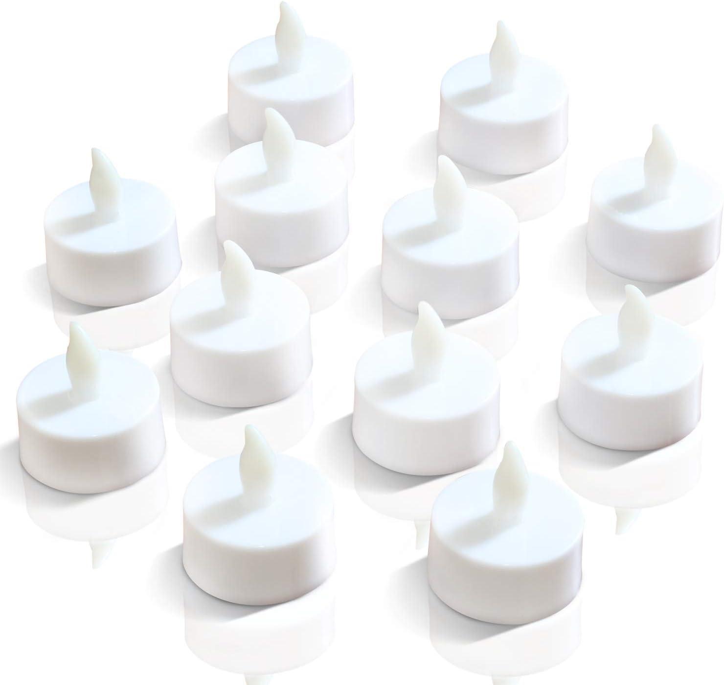 Novelty Place 12 Pcs Flameless LED Tea Light Candles Flickering Electric Tealight Candles Battery-Powered