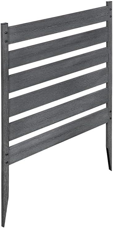 Zippity Outdoor Products 26in H x 24in W (3 Panels) No Dig Zippity Maui Fence Kit, Charcoal Color WoodTek Vinyl Fence Panel, Temporary Outdoor Border for Garden, Easy Install DIY Fence for Backyard, Patio, & Deck, ZP19066