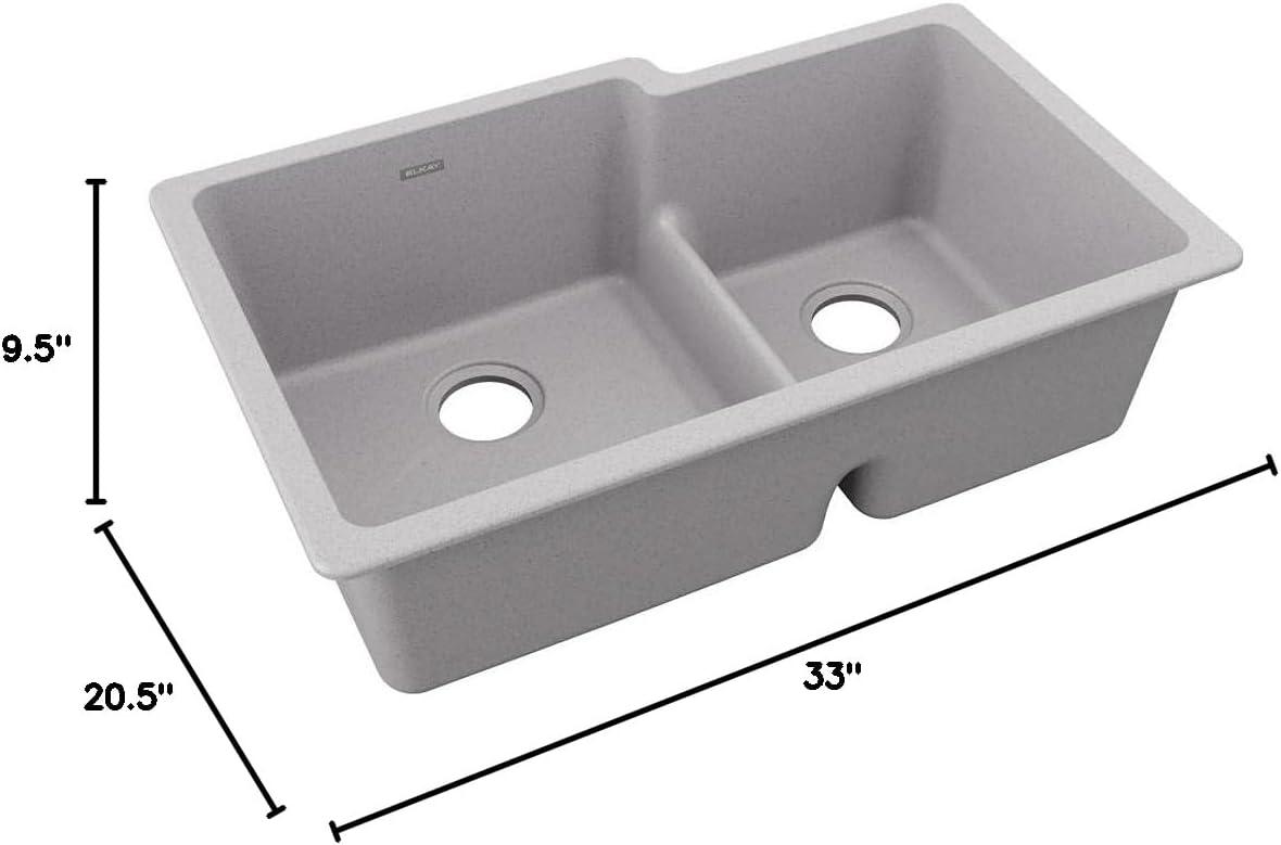 Elkay Quartz Classic 33" L x 21" W Double Basin Undermount Kitchen Sink