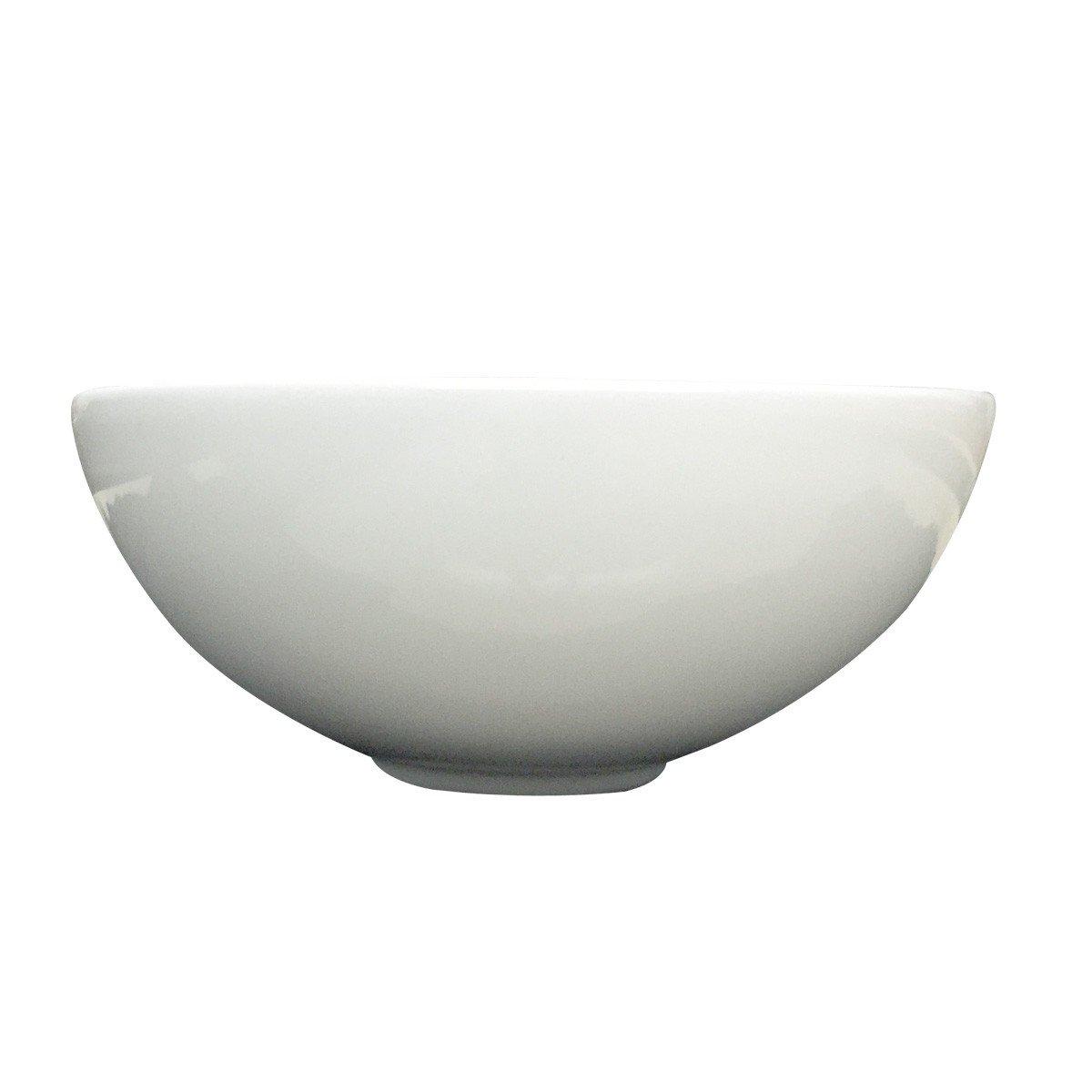 White Round Above Counter Bathroom Sink Ceramic Vanity Vessel Sink