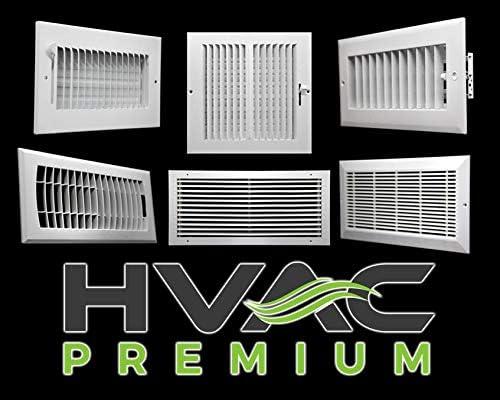 10"w x 4"h 3-Way - Flat Stamped Face Steel Supply Diffuser - Vent Duct Cover - Grille Register - High Airflow - White