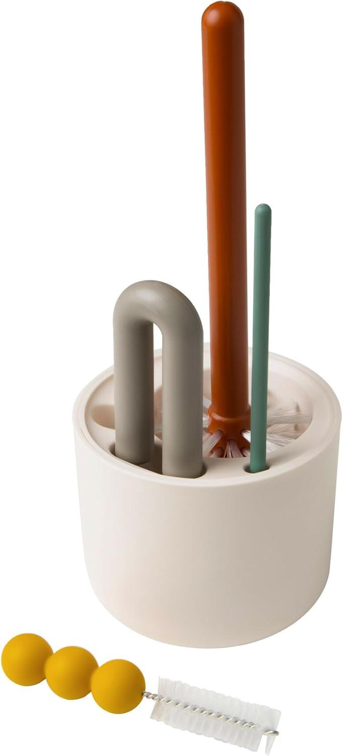 Boon Mod Baby Bottle Cleaning Brush Set with Storage Vase - 4pk