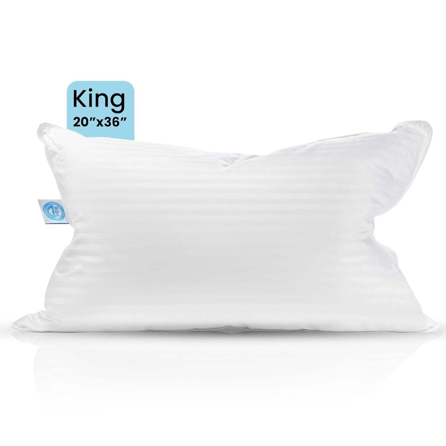 East Coast Bedding Balanced Dream 50/50 Goose Feather Down Pillow King Size Pack of 1