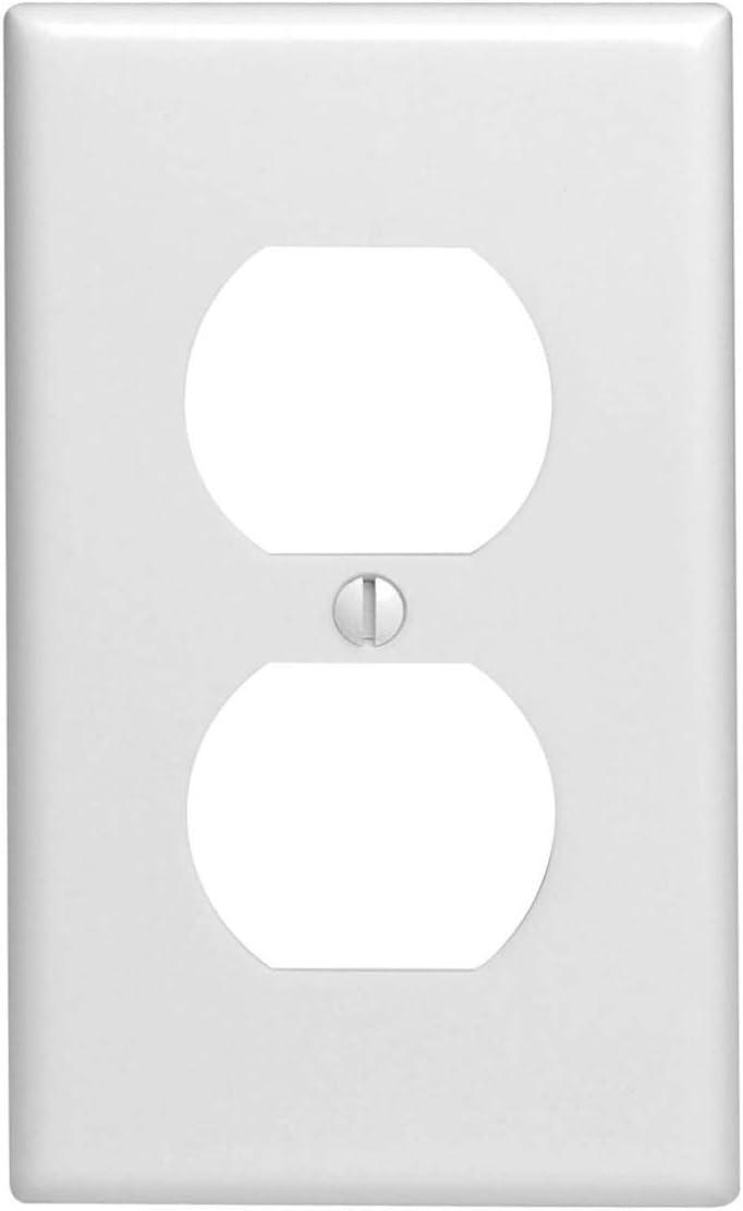 Leviton 88003 1-Gang Duplex Device Receptacle Wallplate, White