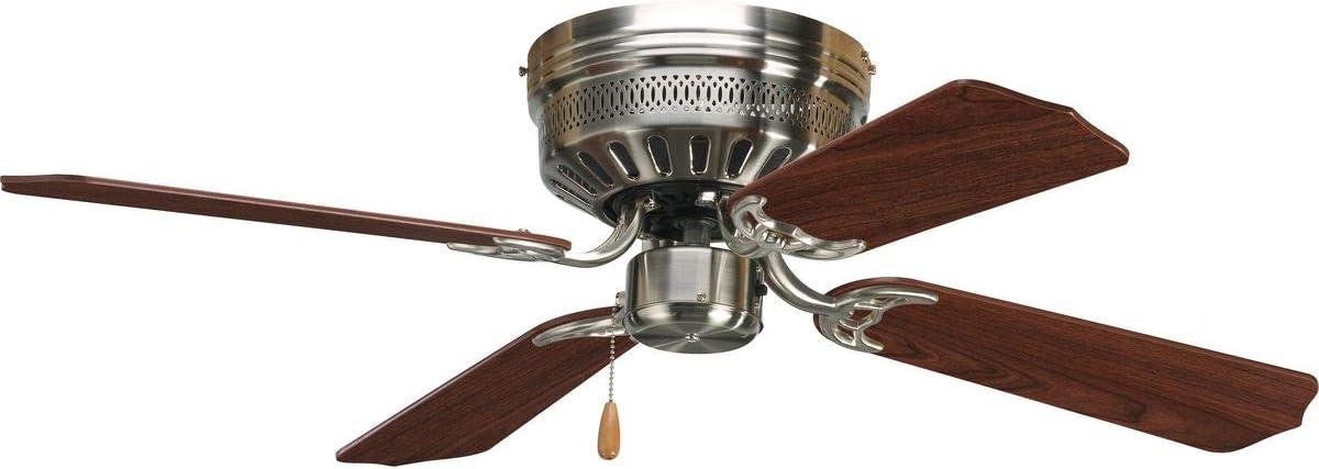 Progress Lighting Hugger 42 Hugger 42" 4 Blade Flush Mount Indoor Ceiling Fan - Nickel