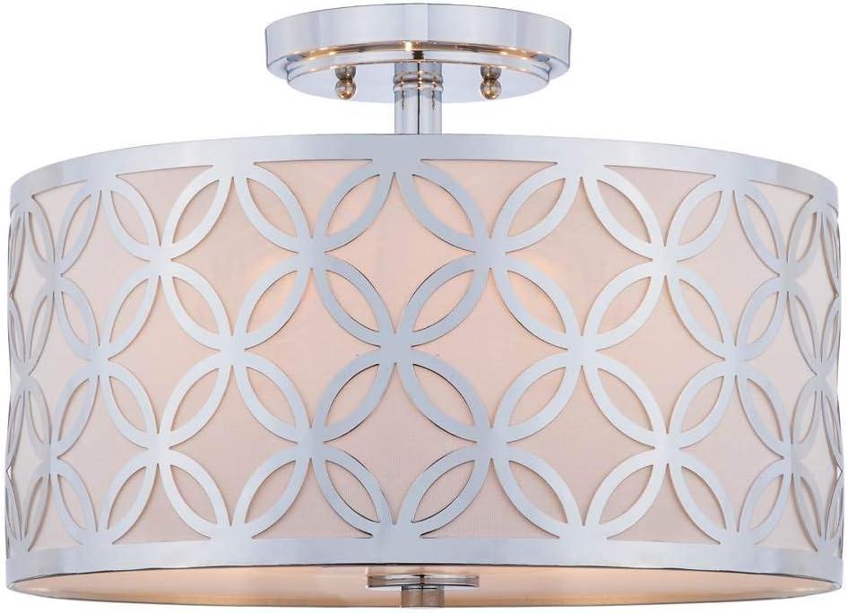 Cecily Leaf Trellis 3 Light 15" Flush Mount - Silver - Safavieh.