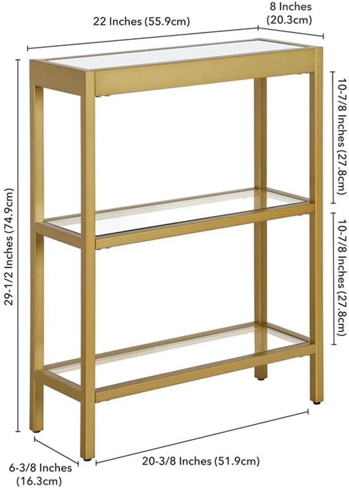 22 in. Brass Finish Console Table - Henn&Hart