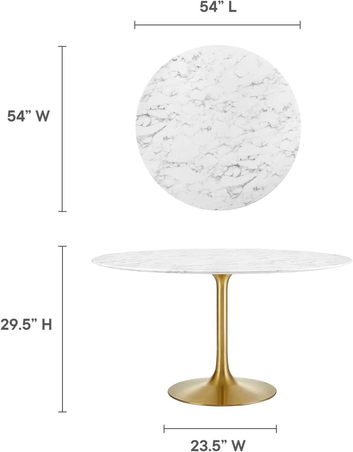 Modway Lippa Oval Artificial Marble Dining Table