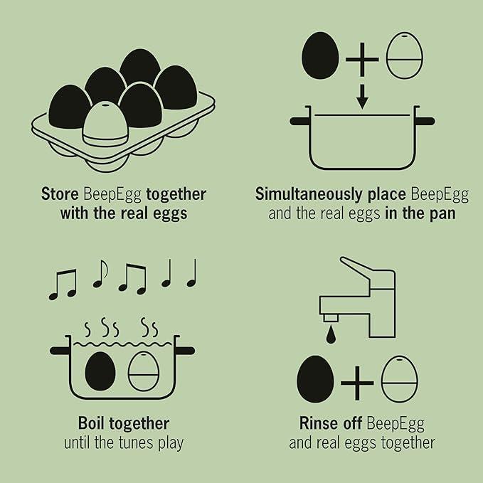 Brainstream Good Vibes BeepEgg Singing and Floating Egg Timer for Boiled Eggs