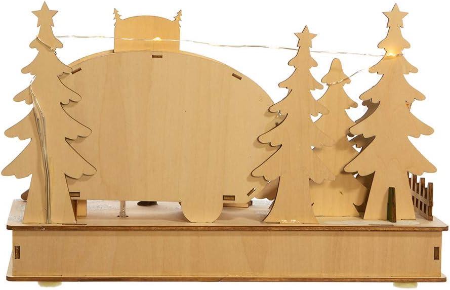 Kurt S. Adler Kurt Adler 7-Inch  Battery-Operated Wooden Light Up Camping Scene