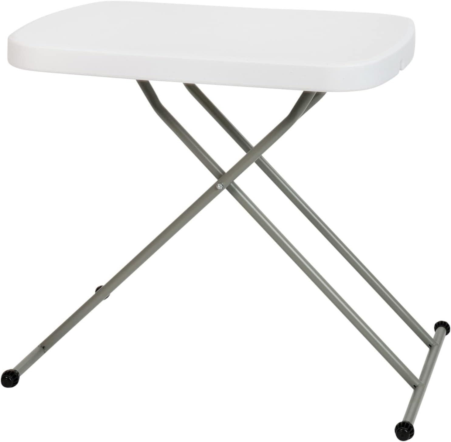 Granite White & Gray Adjustable Height Folding Side Table