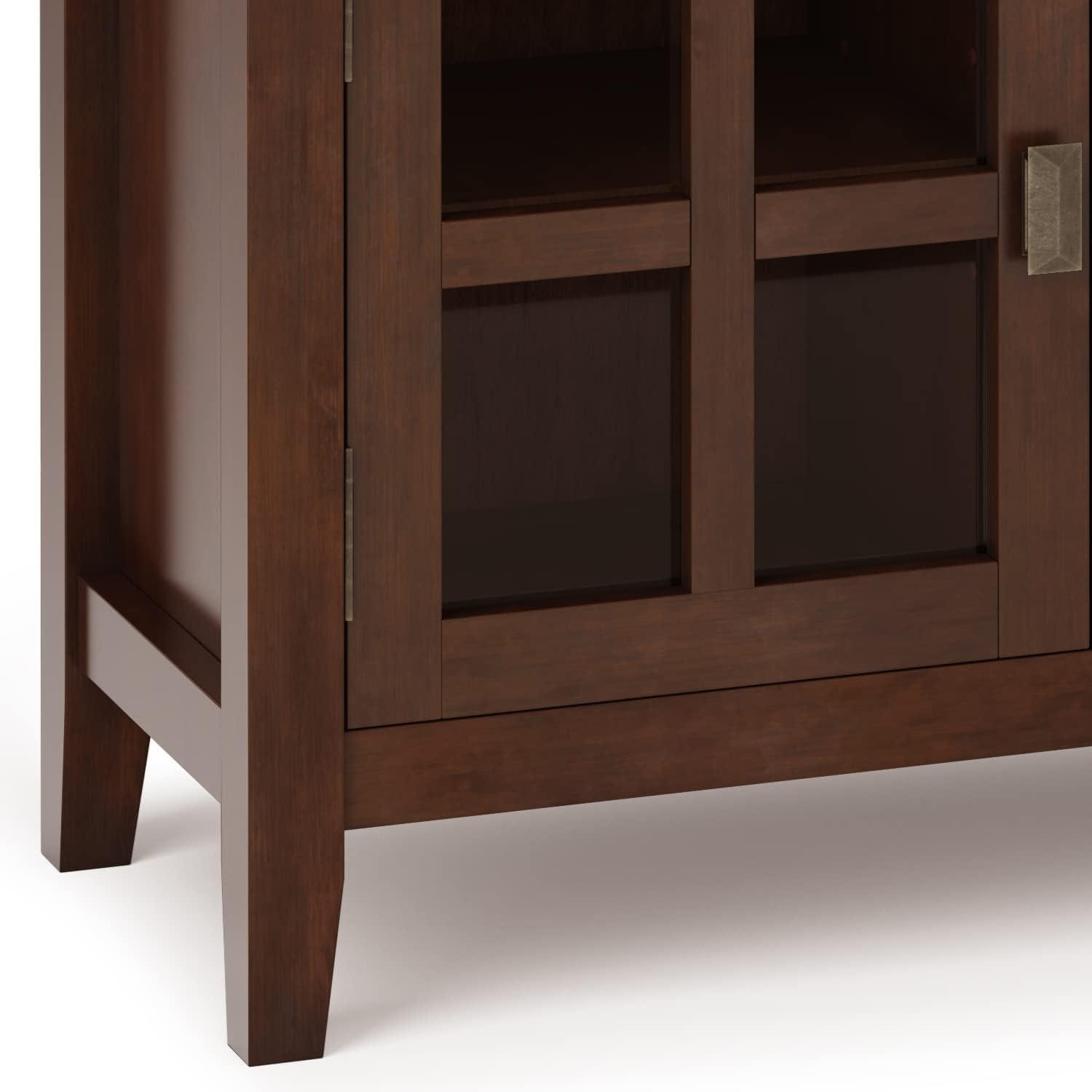 Artisan SOLID WOOD 48 inch Wide Contemporary TV Media Stand in Russet Brown For TVs up to 55 inches