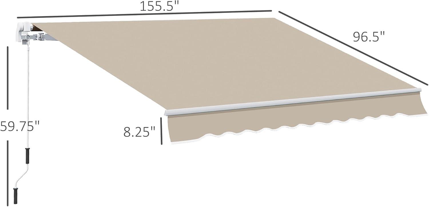 Outsunny 156'' W x 3'' D Retractable Patio Awning