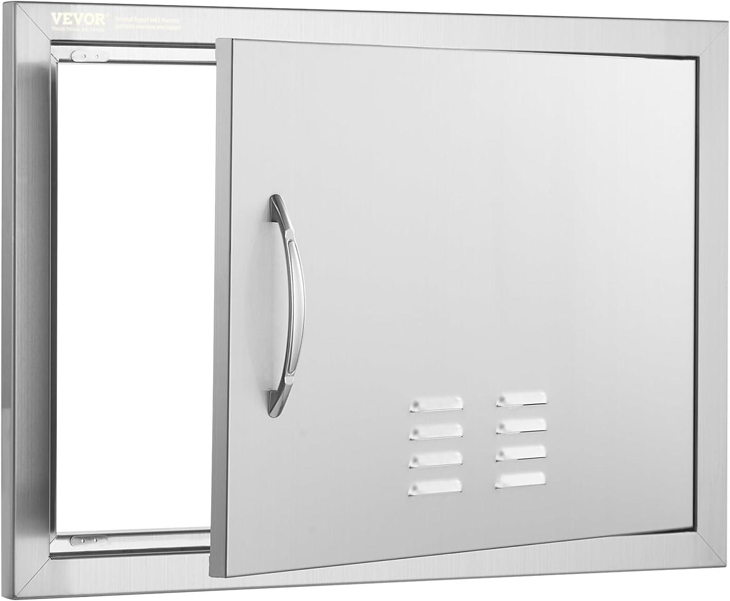 Stainless Steel 24" x 17" Outdoor BBQ Access Door with Vents