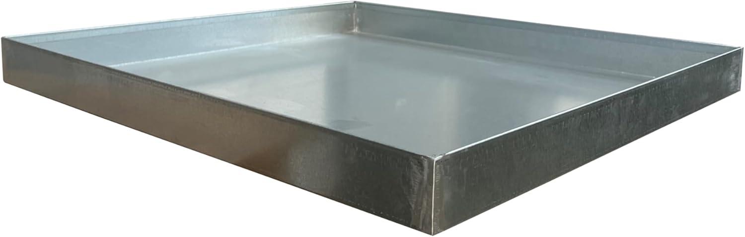 Heavy-Duty Galvanized Steel HVAC Drain Pan 22" x 22" x 2"