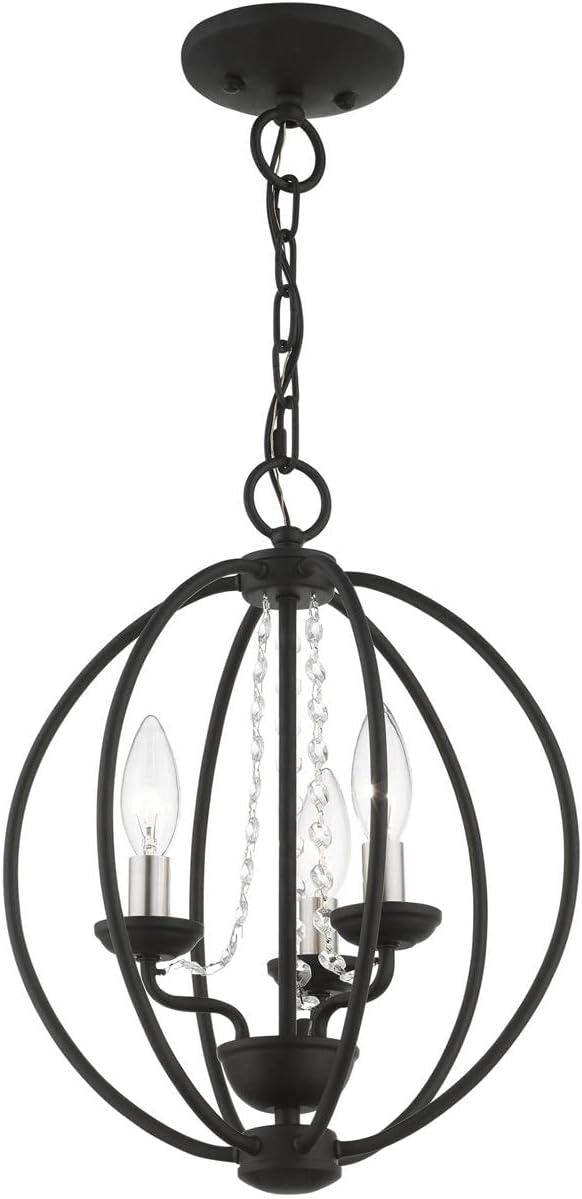 Livex Lighting Arabella 3 - Light Chandelier in Black/Brushed Nickel
