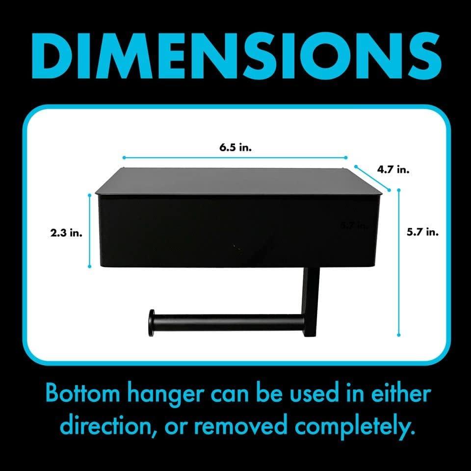 DUDE Wipes Stash Box - Flushable Wipes Dispenser - Toilet Paper and Flushable Wipes XL Wall Mounted Holder