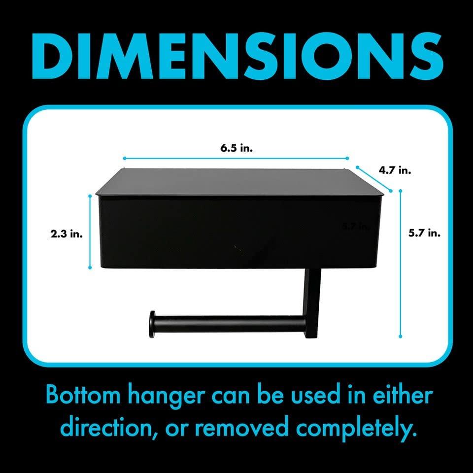 DUDE Wipes Stash Box - Flushable Wipes Dispenser - Toilet Paper and Flushable Wipes XL Wall Mounted Holder