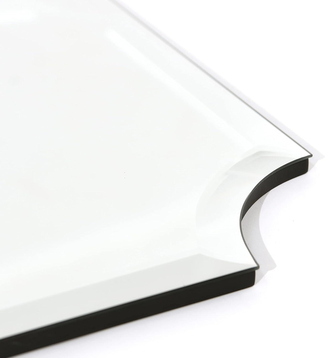 Empire Art Direct Frameless Rectangle Scalloped Beveled Wall Mirror - Clear 24 in. x 0.39 in. x 36 in.