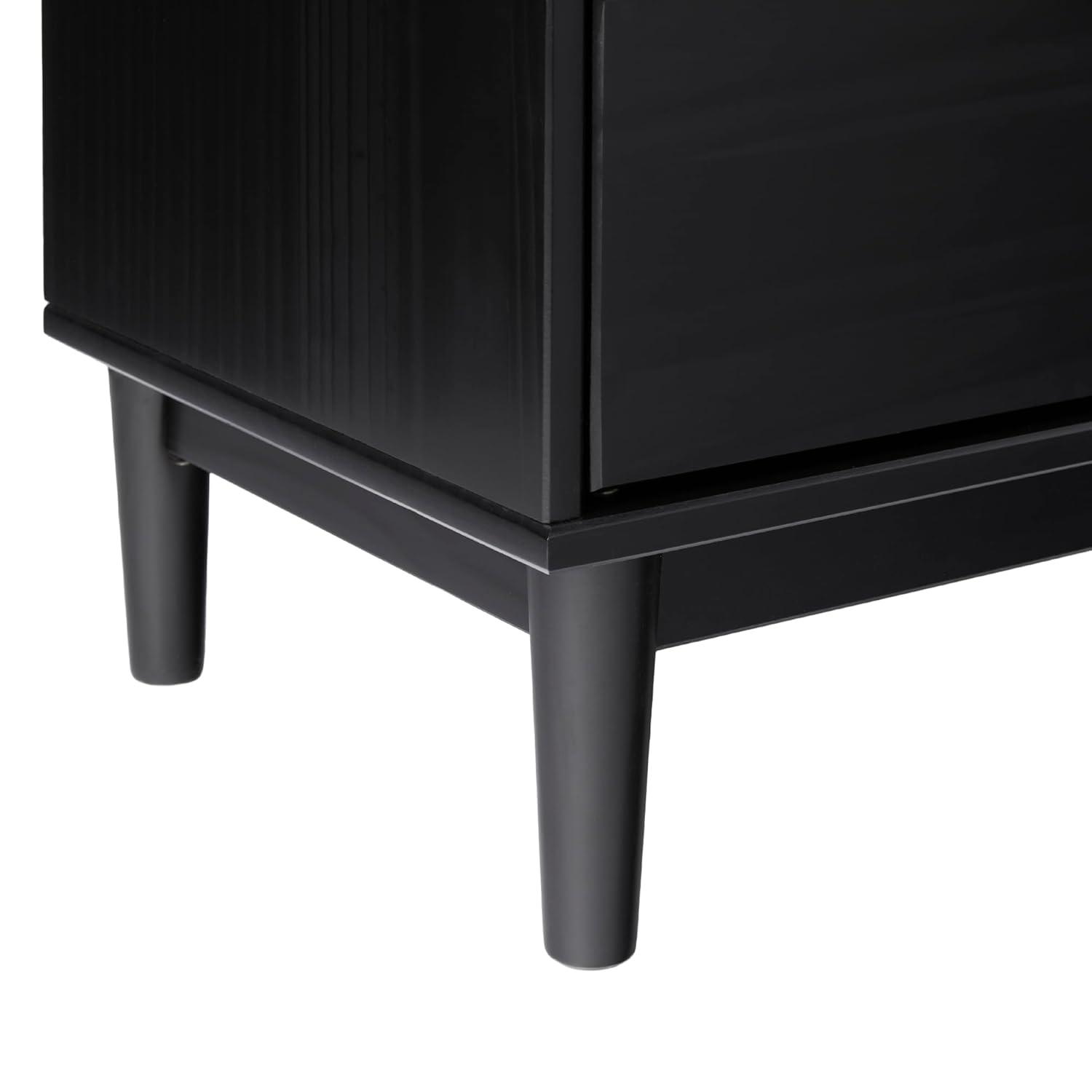 MOEPISY Mid-Century Modern 2-Drawer Solid Wood Nightstand