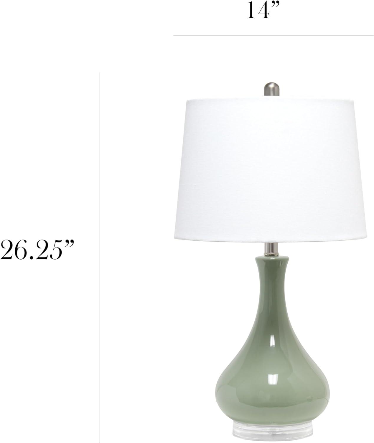 Ceramic Tear Drop Shaped Table Lamp, Gray