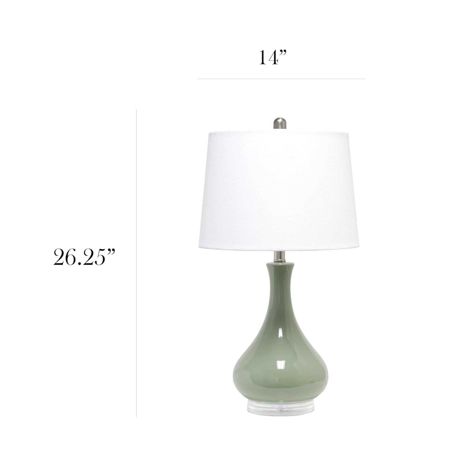 Ceramic Tear Drop Shaped Table Lamp, Gray