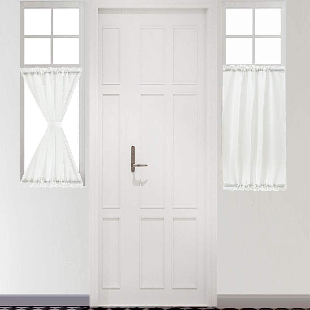 Cozynight White Sheer Tier Curtains 24 inch Length Linen Curtain Sheer Curtain Transparent Half Window Curtains Kitchen Tiers Bathroom Small Curtains Cafe Curtains Light Filtering Rod Pocket 2 Panels