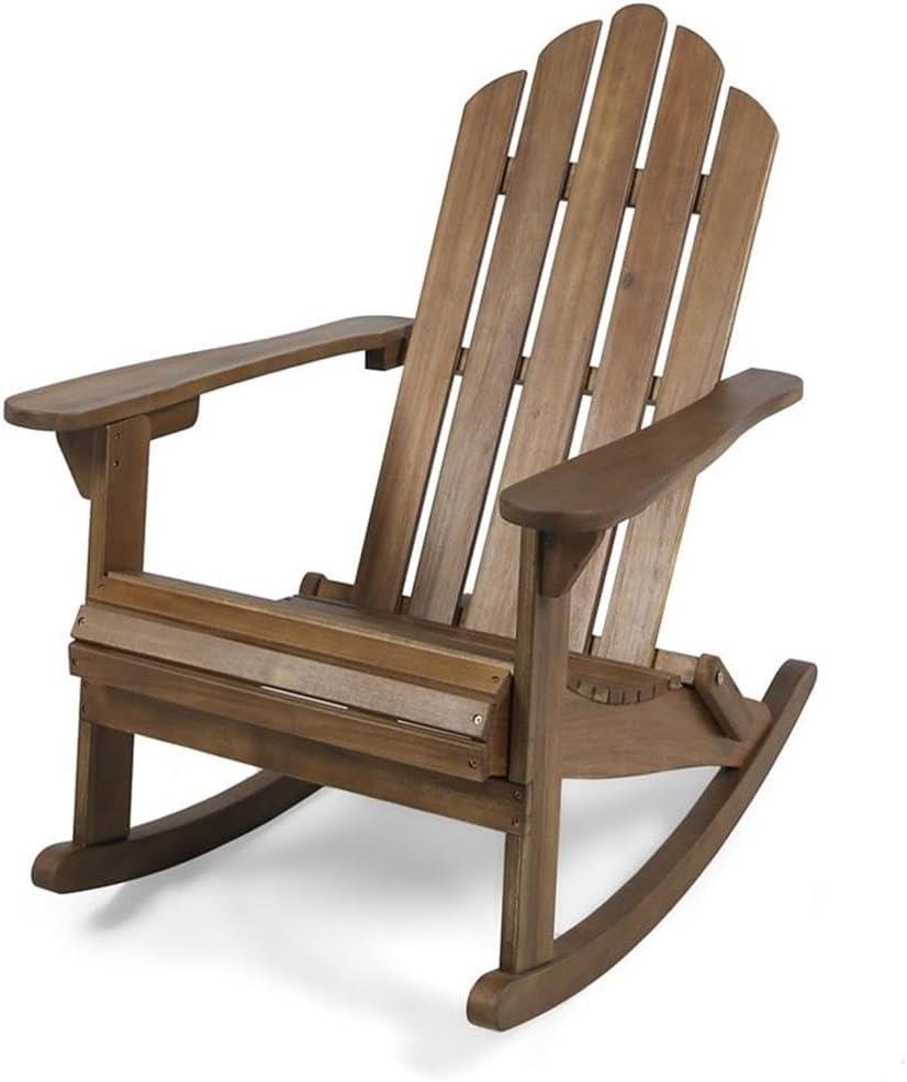 Hollywood Acacia Wood Adirondack Rocking Chair - Christopher Knight Home