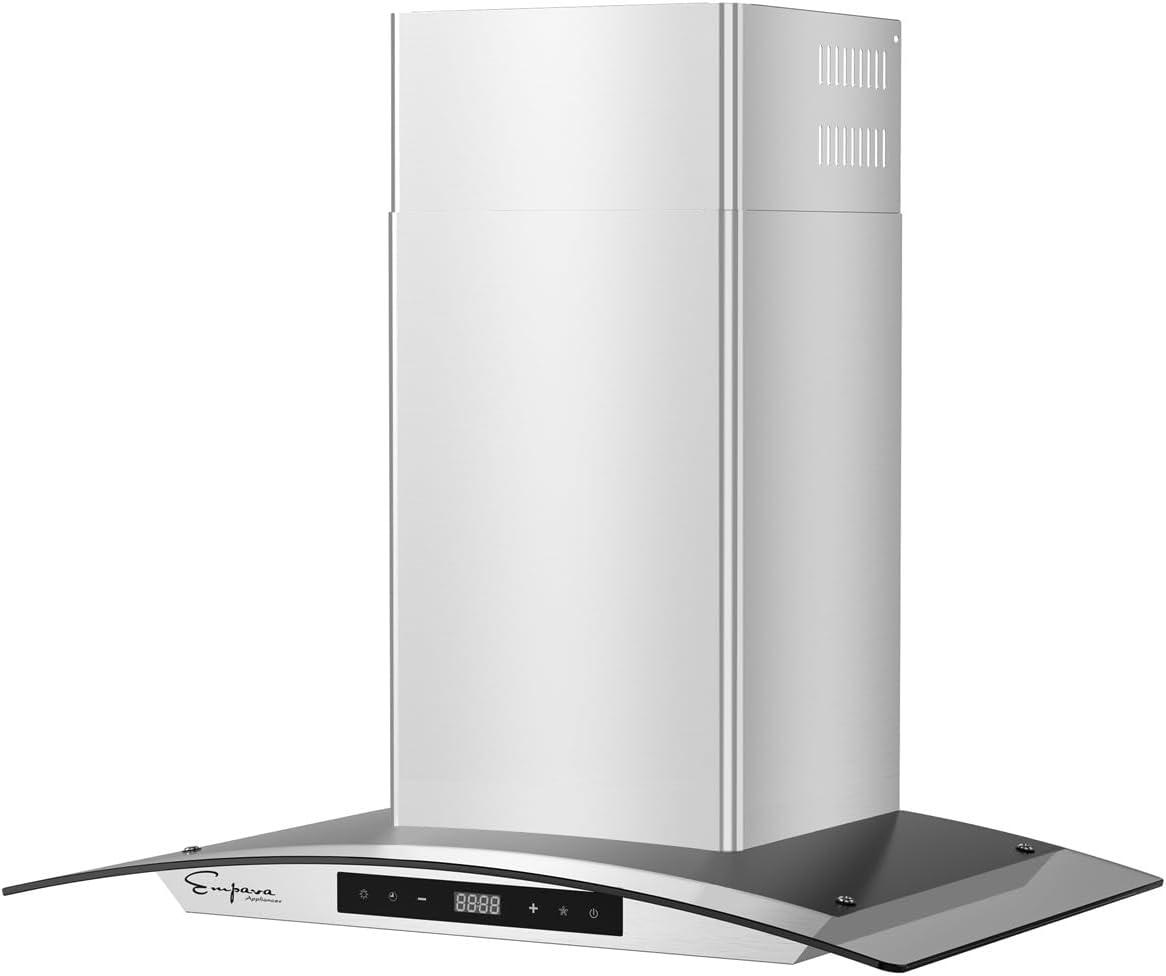 Empava 30" Metal 400 CFM Ducted (Vented) Island Range Hood with Baffle Filter