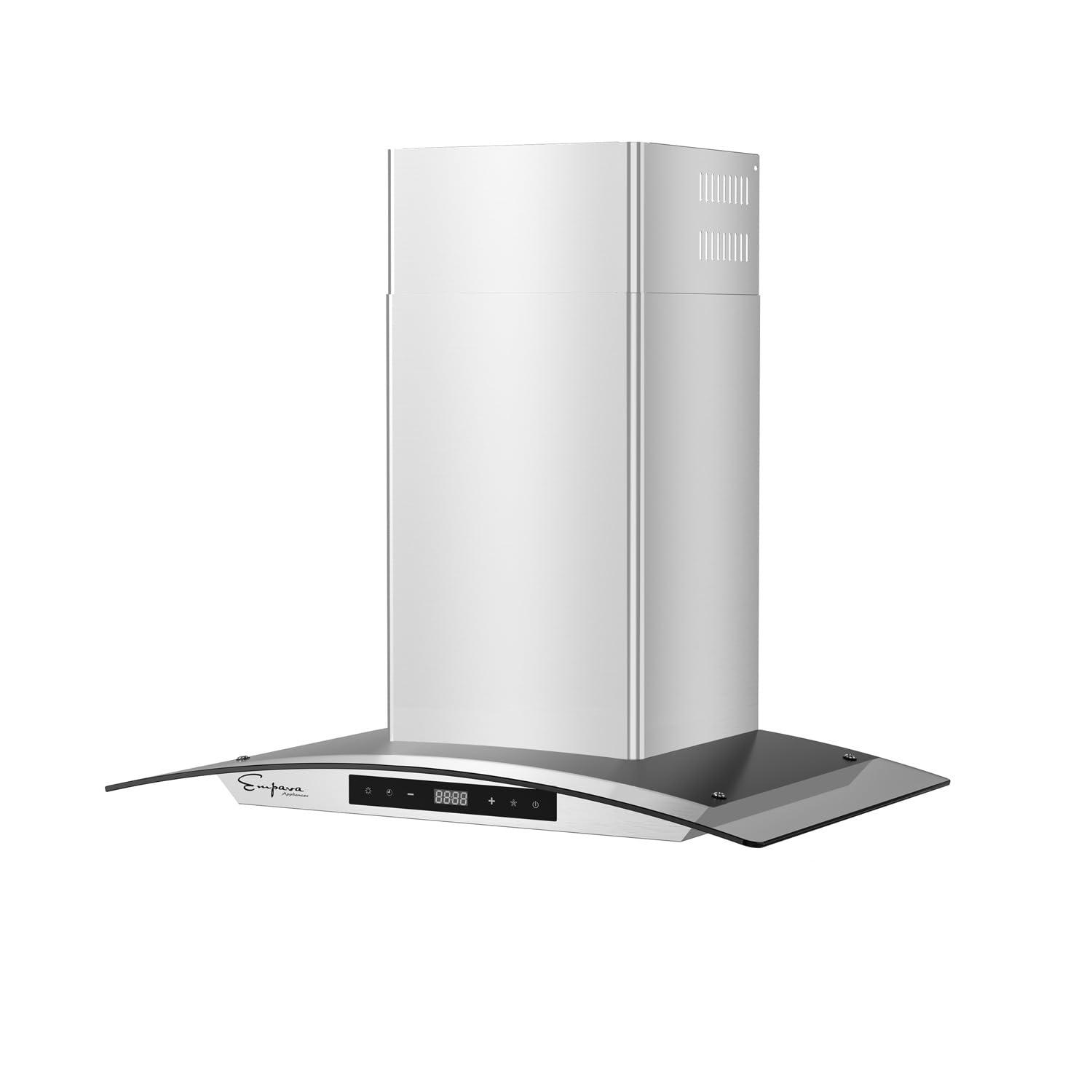 Empava 30" Metal 400 CFM Ducted (Vented) Island Range Hood with Baffle Filter