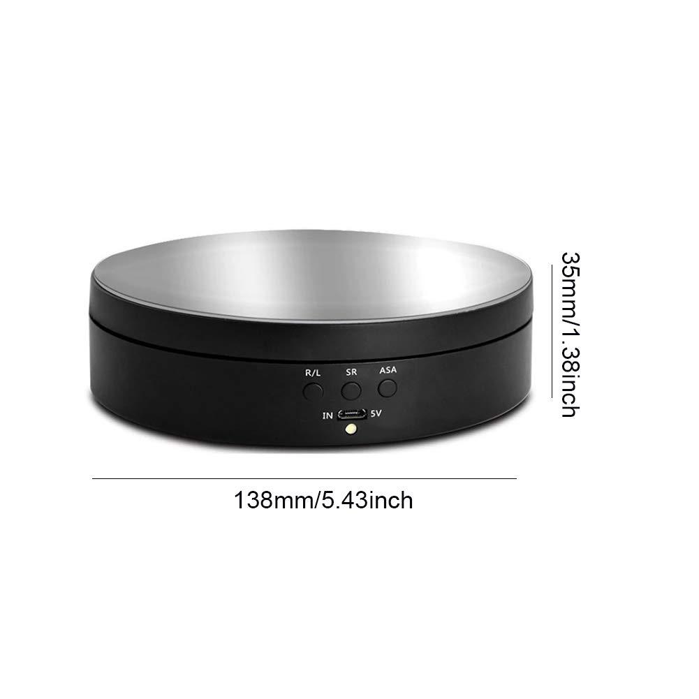 Black and Silver 5.43 Inch Motorized Rotating Display Stand