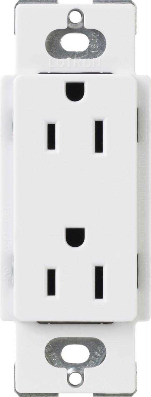 White Tamper-Resistant Duplex Receptacle with Sleek Design