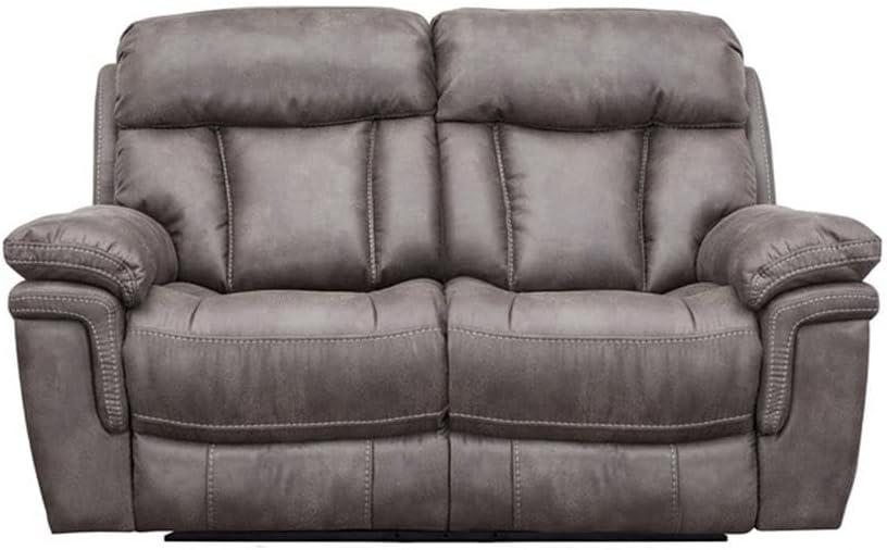 Estelle Power Loveseat in Gunmetal Fabric