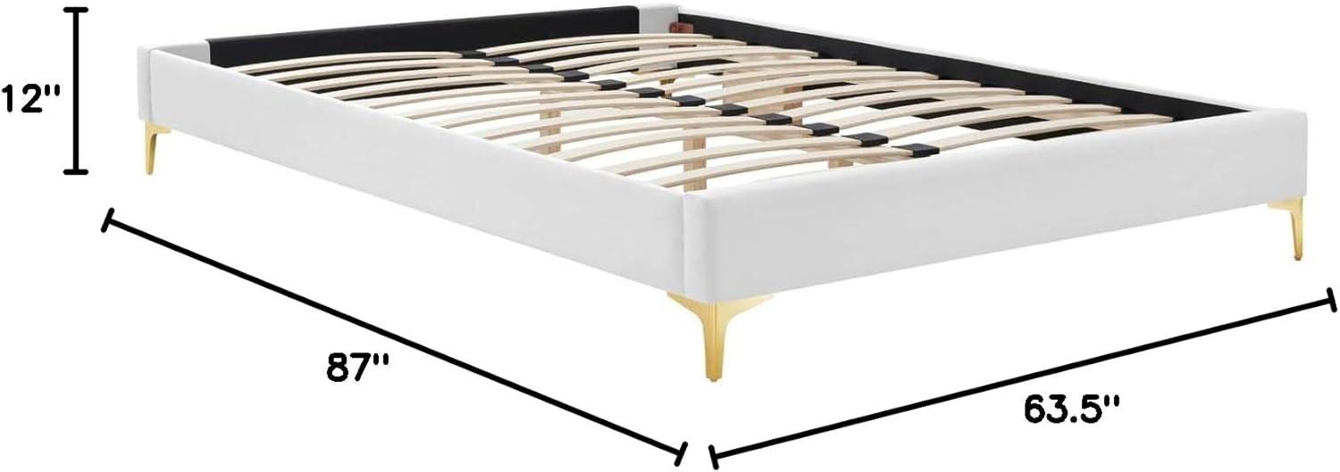 Modway Sutton Queen Modern Performance Velvet Bed Frame in White