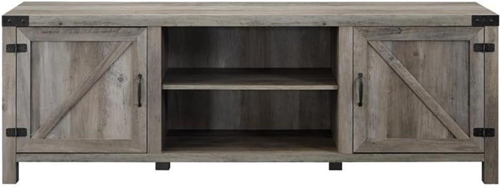 Home Square 4 Piece Set with TV Stand, Coffee Table and 2 End Tables in Oak