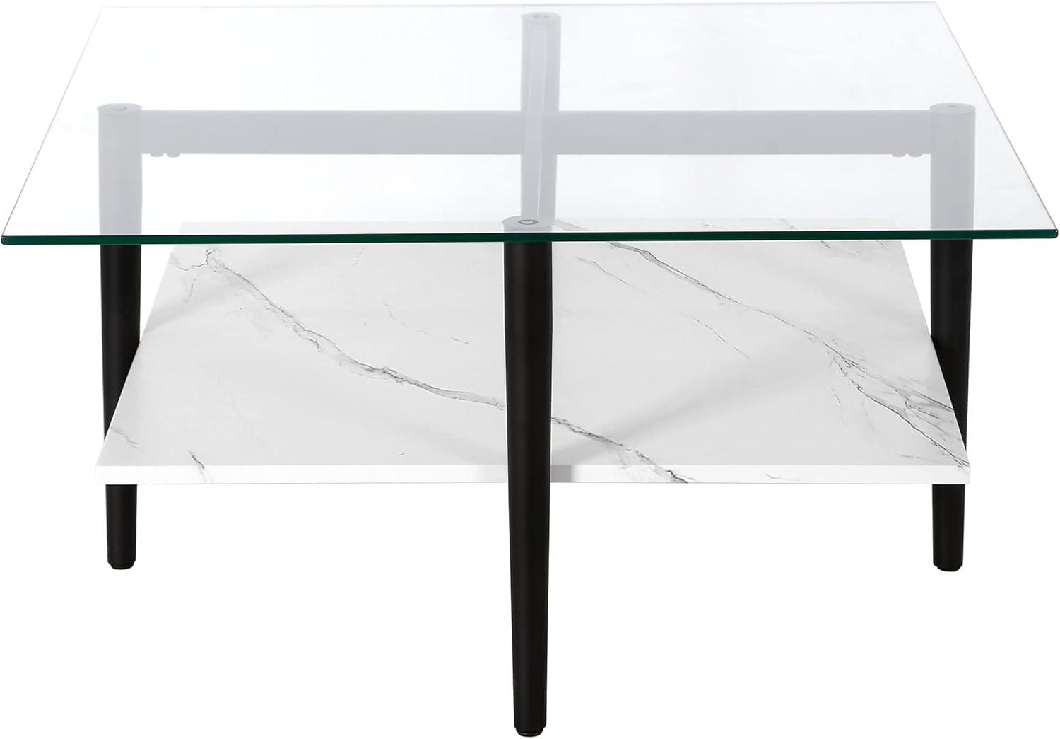 Henn&Hart 32" Black/White Coffee Table