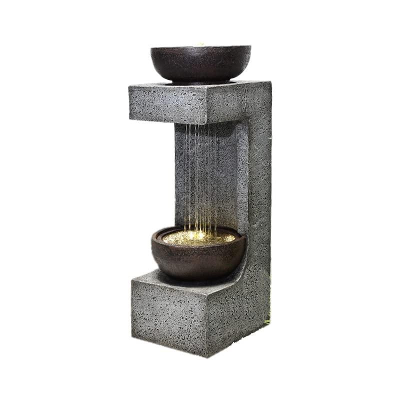 Hi-Line Gift Ltd. 34" H Rainfall Fountain with Bowl On Top with LEDS