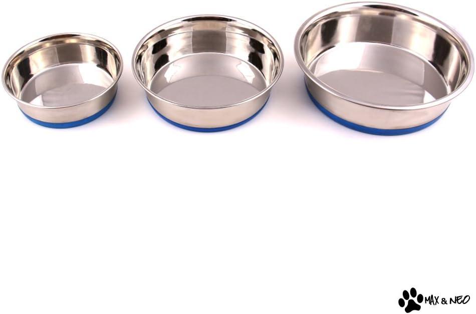 Medium Stainless Steel Non-Skid Dog Bowl with Rubber Bottom