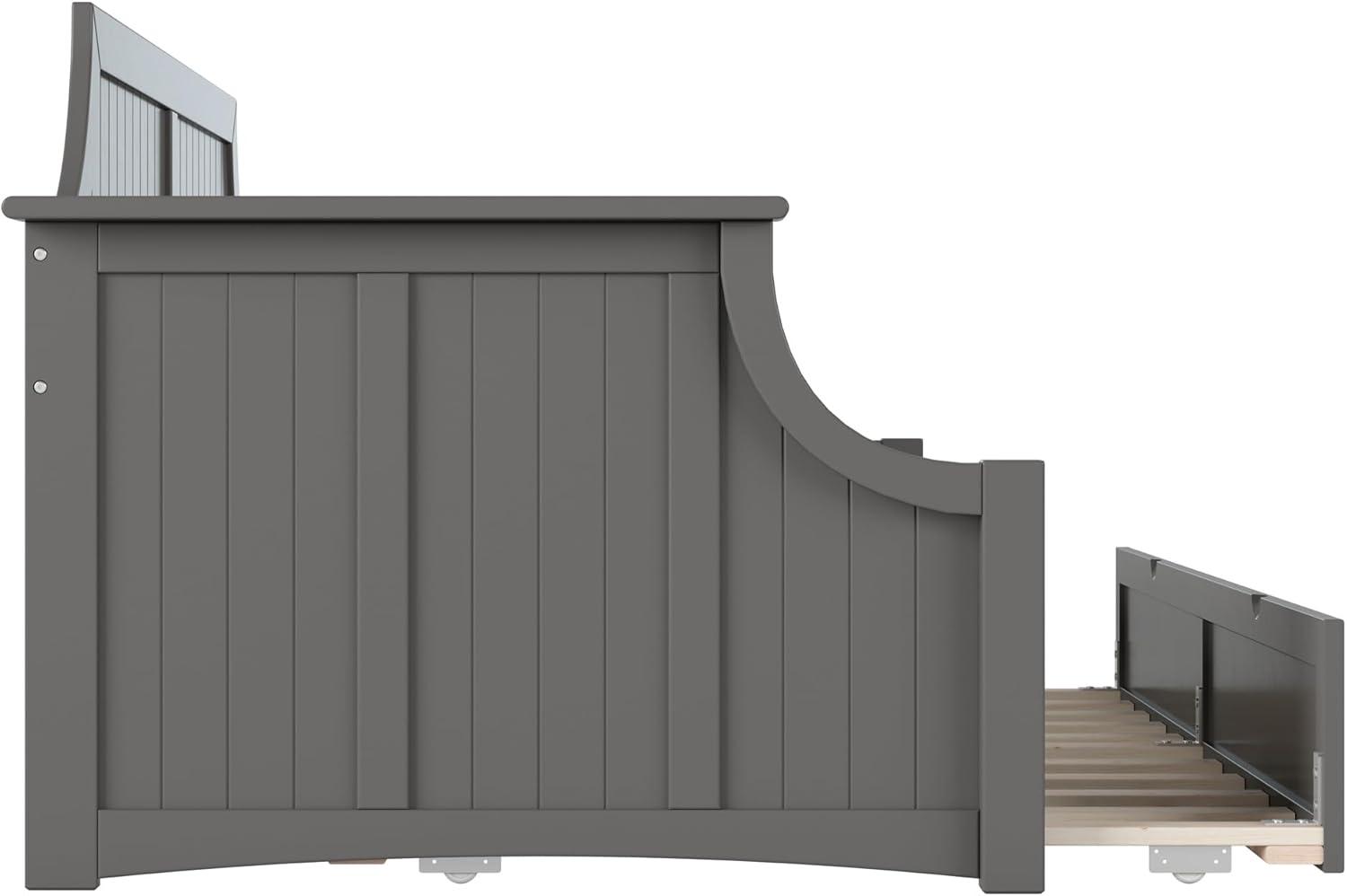 AFI Cambridge Twin Wood Daybed with Twin Size Trundle in White