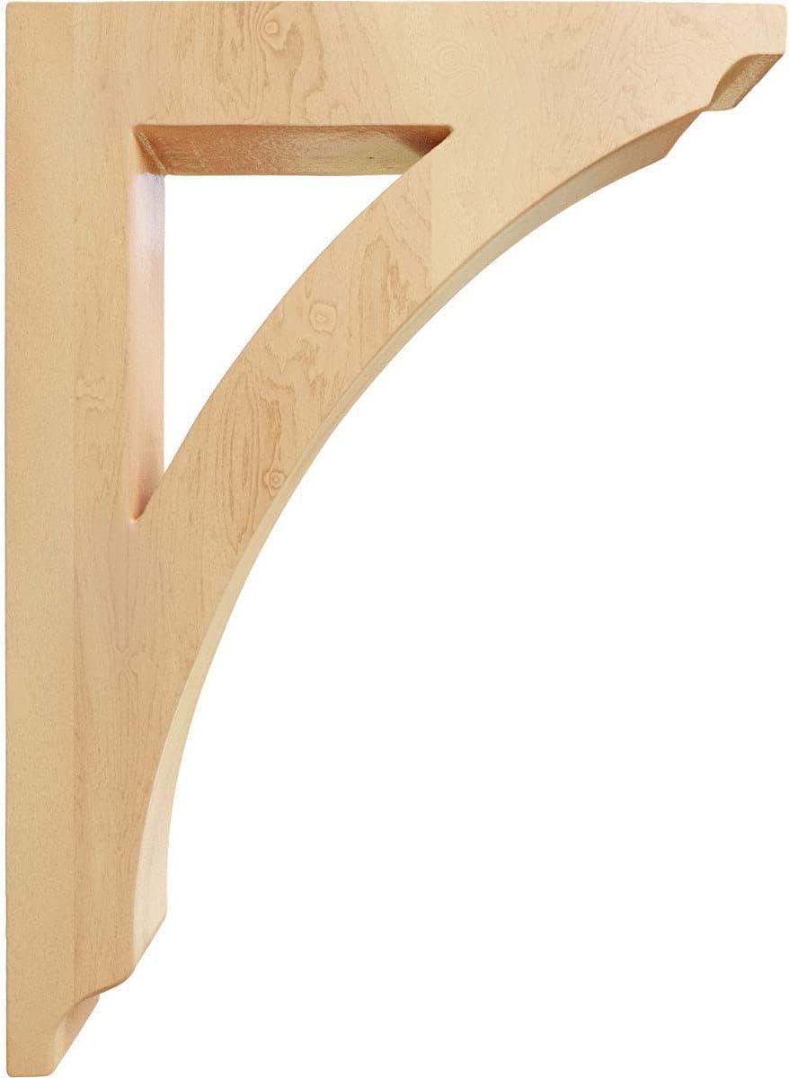 1 3/4"W x 6 1/2"D x 9"H Small Thorton Wood Bracket, Red Oak