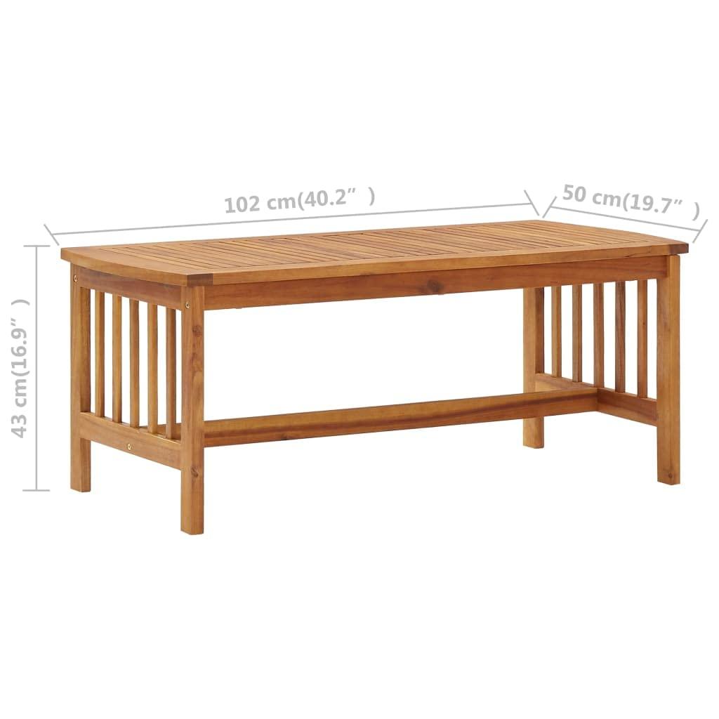vidaXL Coffee Table Natural Acacia Wood Solid Acacia Wood Medium Durable